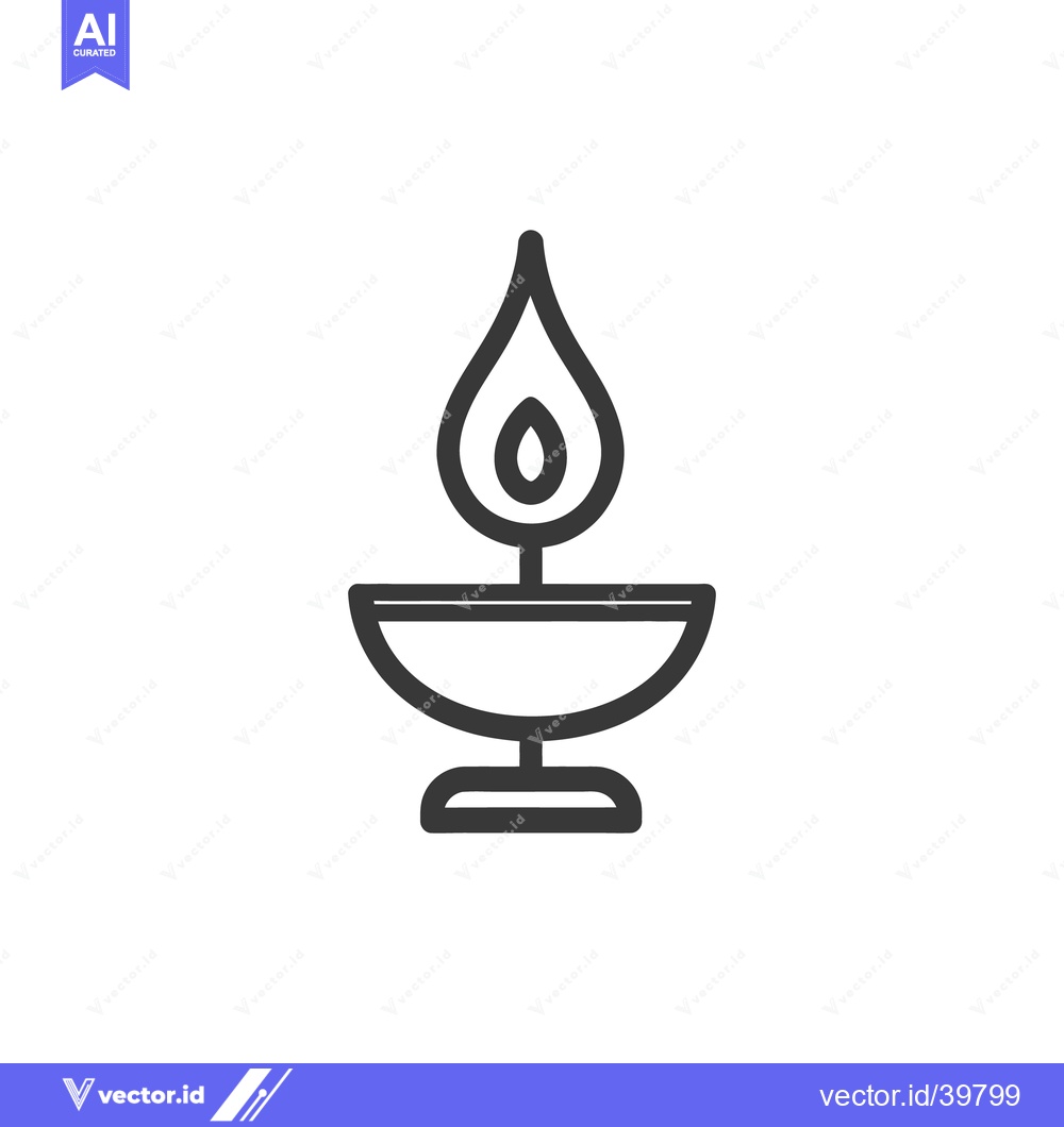 Premium Vector dari A simple outline illustration of a burning flame in a holder