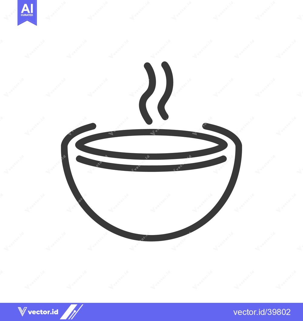 Premium Vector dari A Simple Illustrated Bowl Of Steaming Hot Liquid Soup