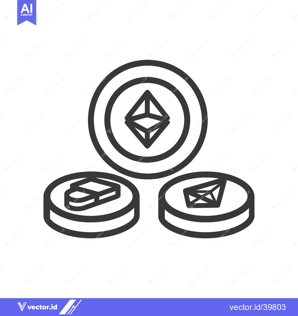 Premium Vector of Ethereum, Binance Coin, and Tether Cryptocurrency Symbols