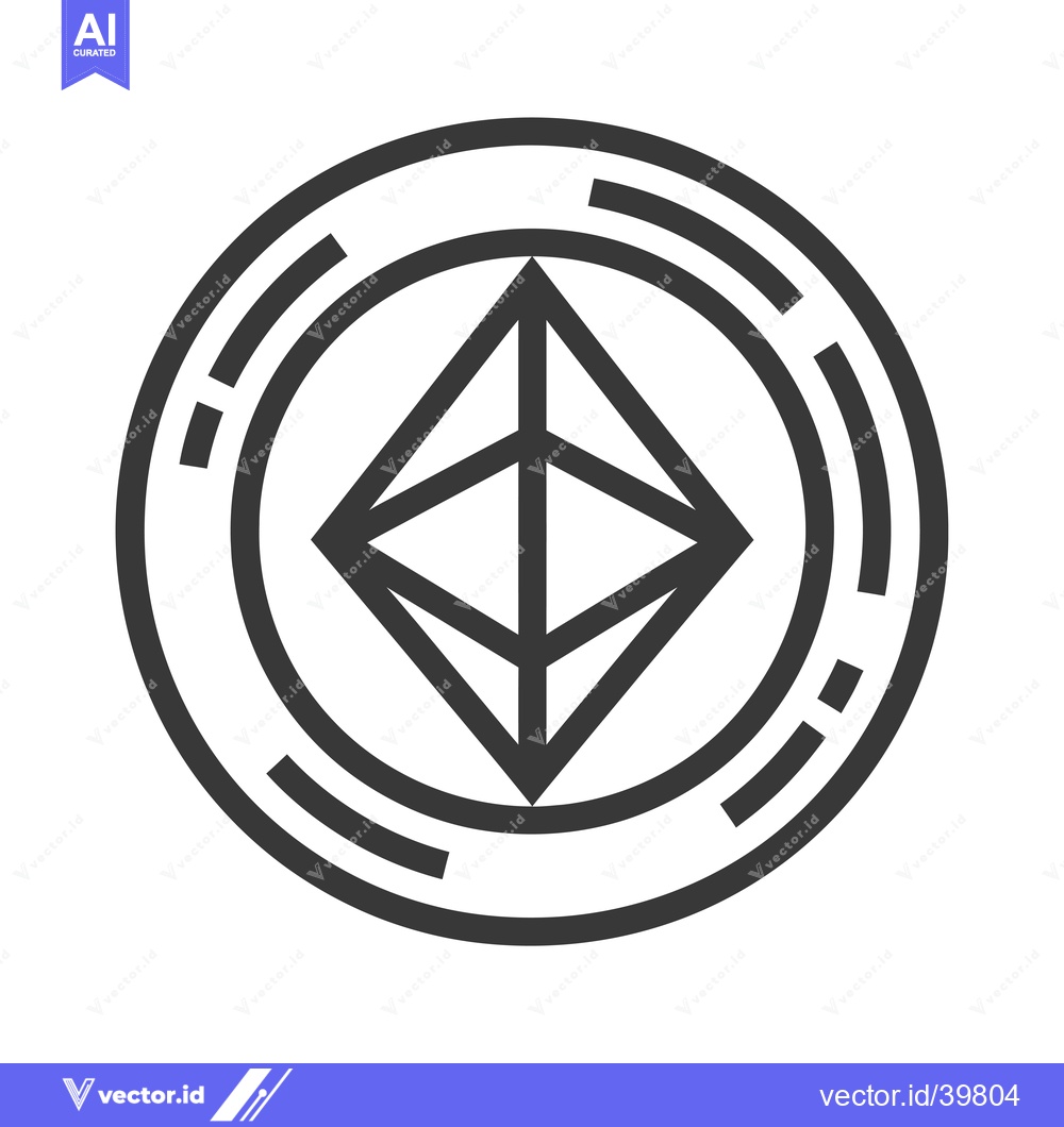 Premium Vector of Ethereum cryptocurrency logo with a diamond symbol