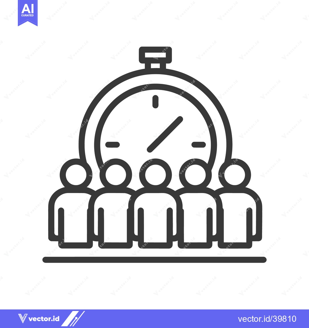 Premium Vector dari Teamwork Time: Group of People with Stopwatch Icon, Deadline Concept