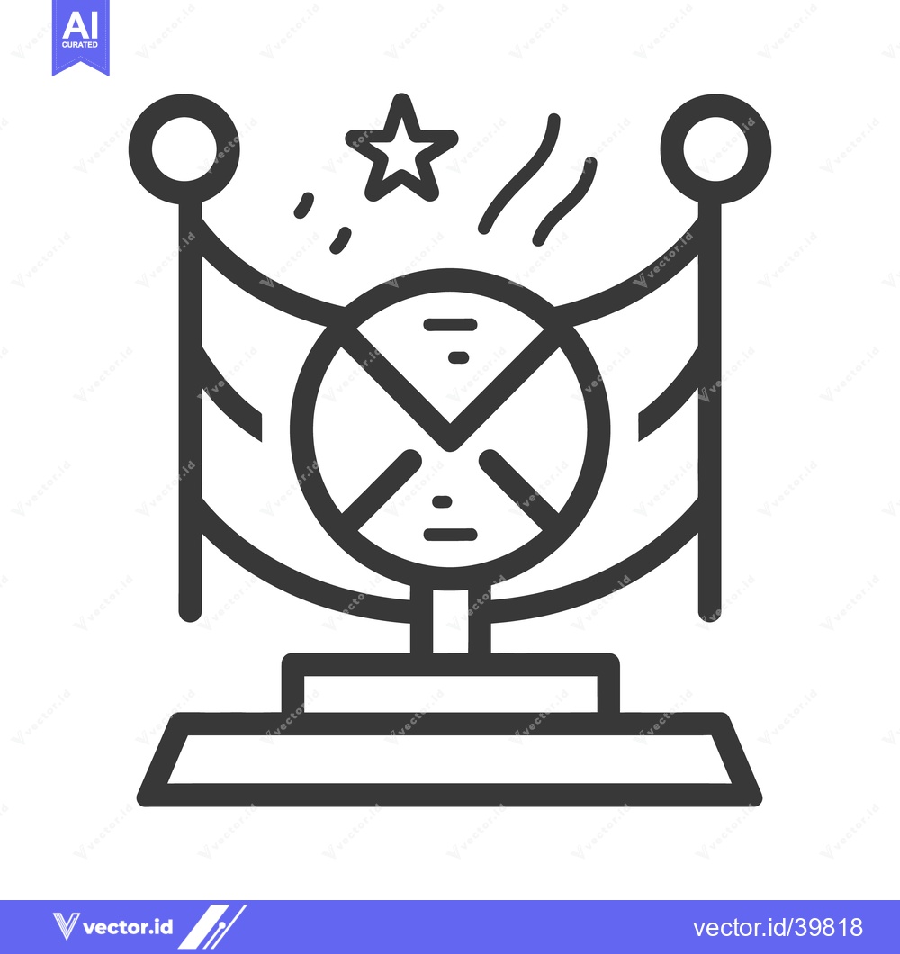 Premium Vector dari A monochrome icon of an award with stanchions and a star
