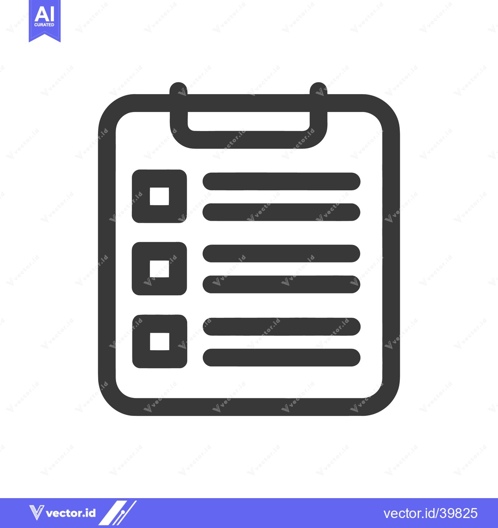 Premium Vector dari Minimalist Clipboard Icon with Checklist and Rounded Edges