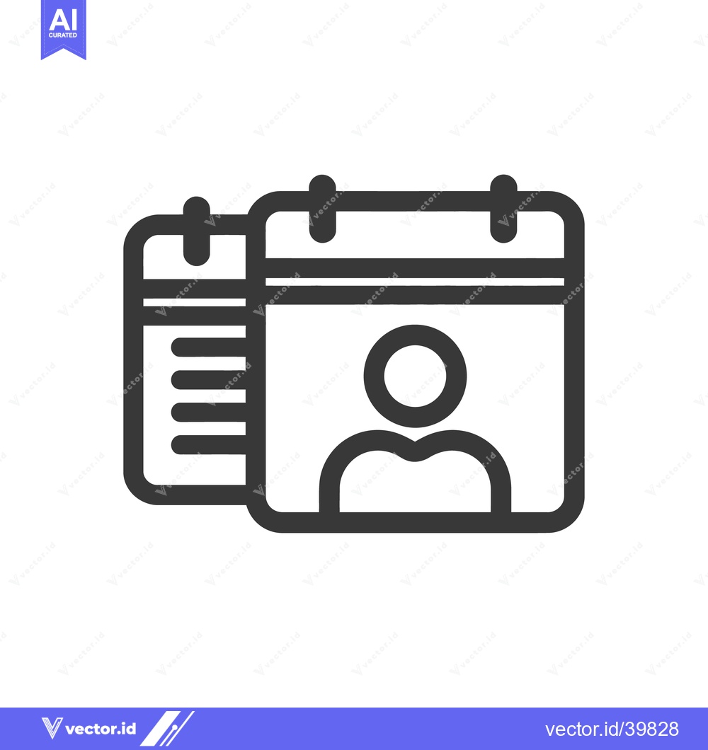 Premium Vector dari Appointment Scheduling Icon: Calendar with Person Symbol in Dark Gray