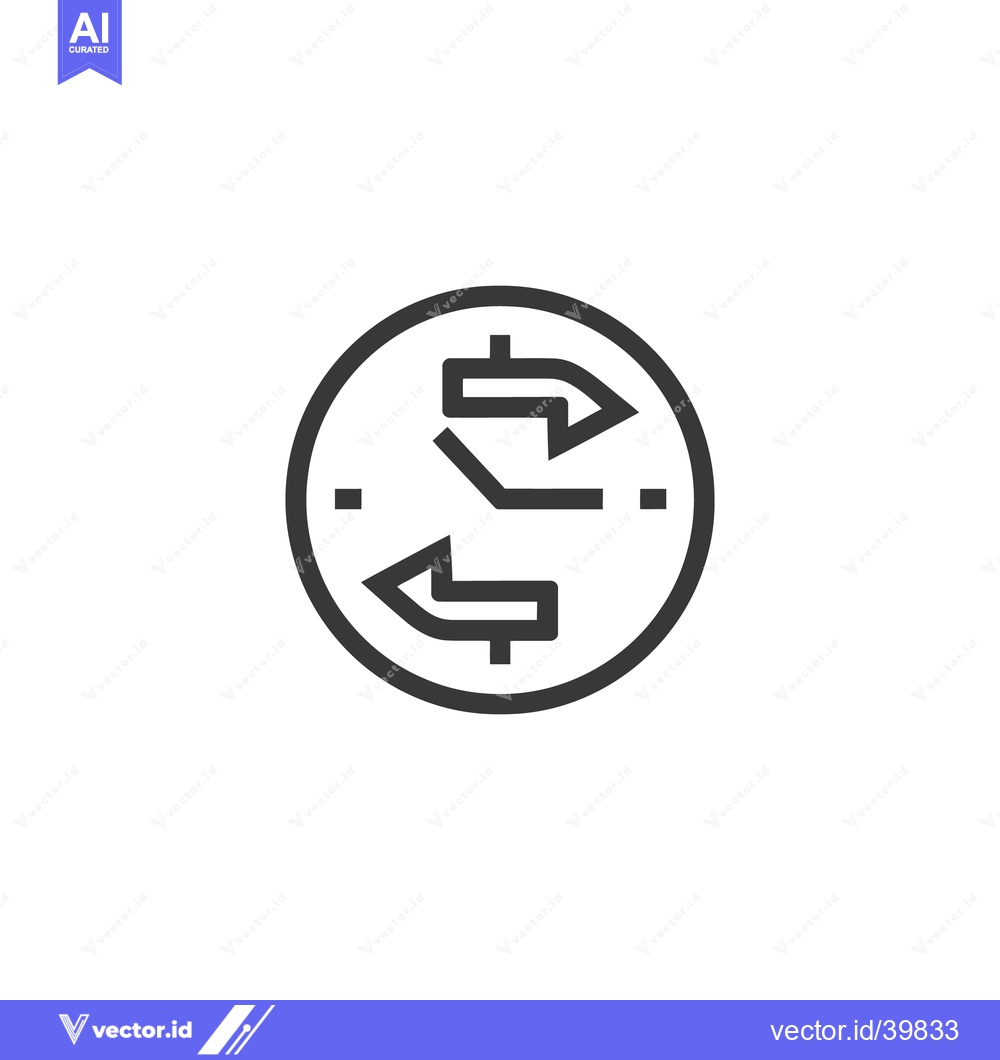 Premium Vector dari Circular Arrows Exchange Icon, Minimalist Design, Isolated on White Ba