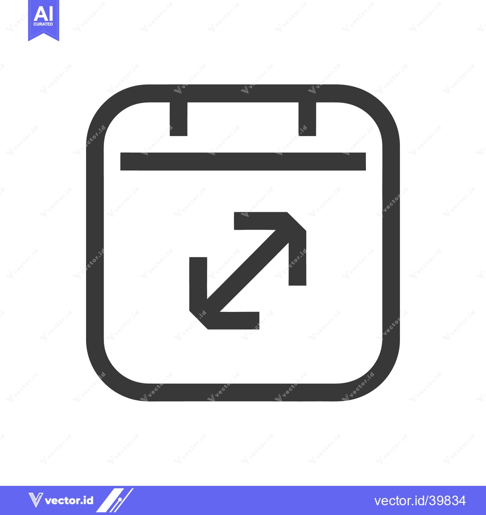 Premium Vector of Calendar Icon with Arrow Symbolizing Schedule Expansion or Event Resch