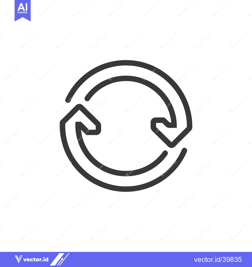 Premium Vector dari Circular Arrow Icon: Continuous Flow, Recycling Symbol in Minimalist D