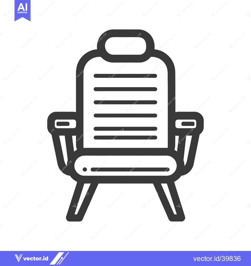 Premium Vector of Minimalist Lounge Chair Icon: Modern Design, Relaxation Symbol, Vector