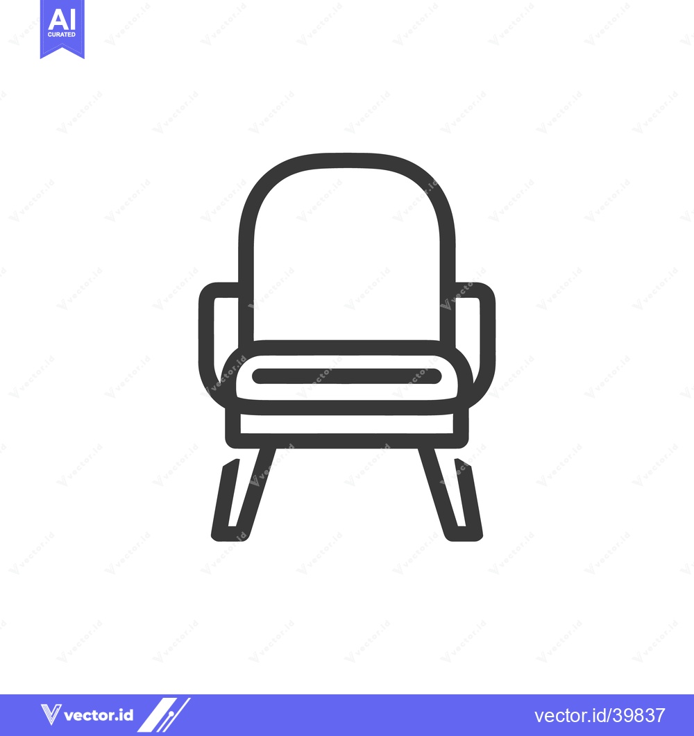 Premium Vector dari Minimalist Armchair Icon: Clean Line Art on White Background