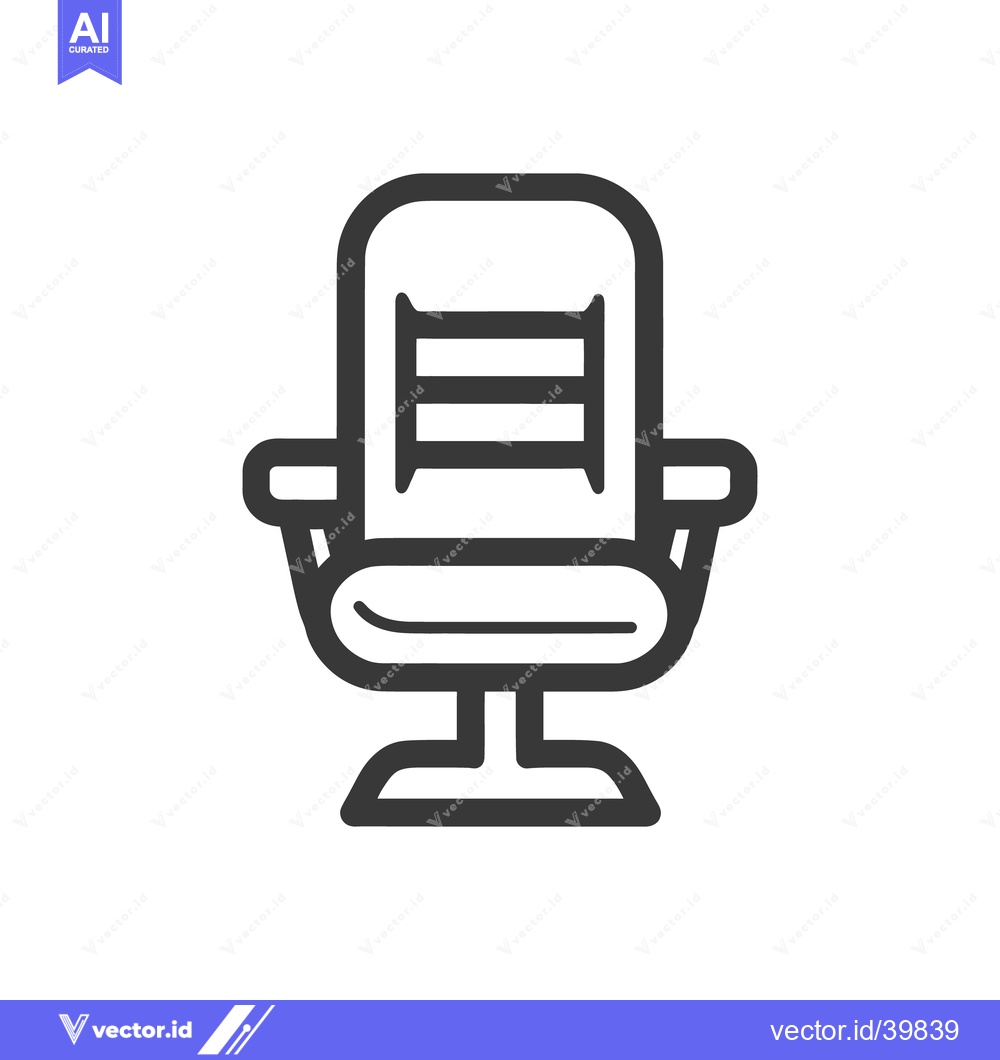 Premium Vector of Minimalist Office Chair Icon: Modern, Bold Line Art Design on White Ba