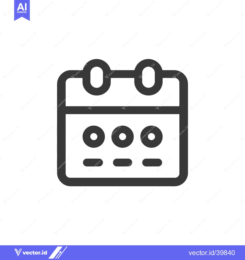 Premium Vector dari Minimalist Calendar Icon: Dark Gray Outline on White Background