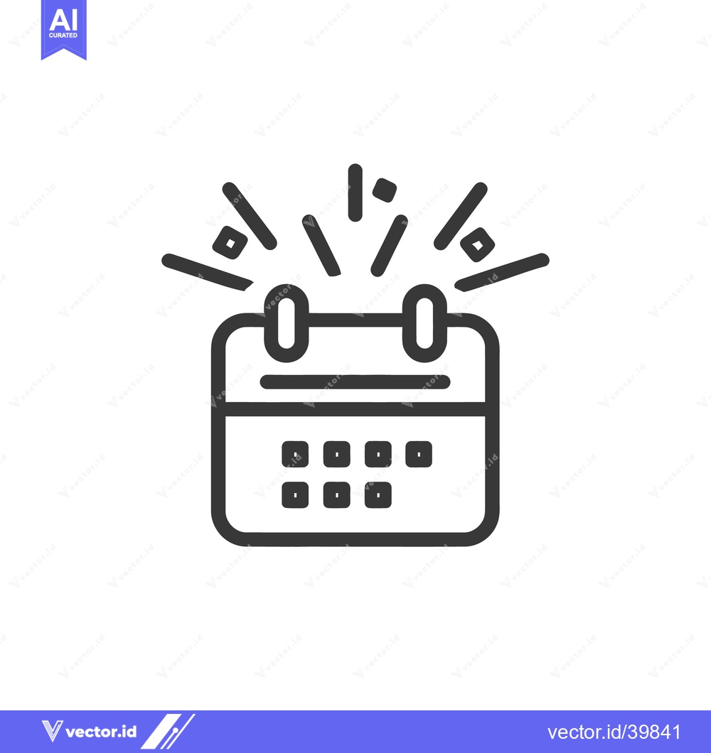 Premium Vector of Celebratory Calendar Icon: Bold Line Art for Important Dates and Event