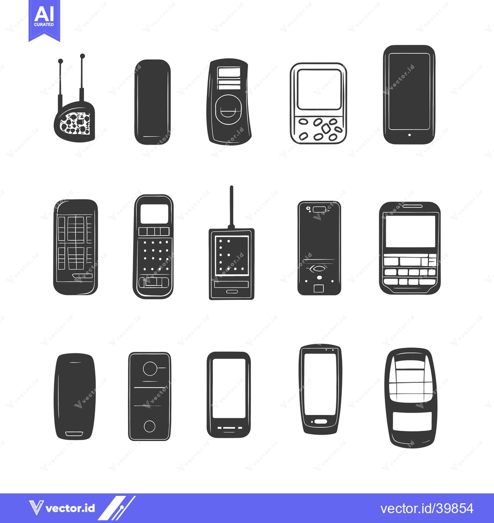 Premium Vector dari Evolution of Mobile Phones from Brick Phones to Smartphones