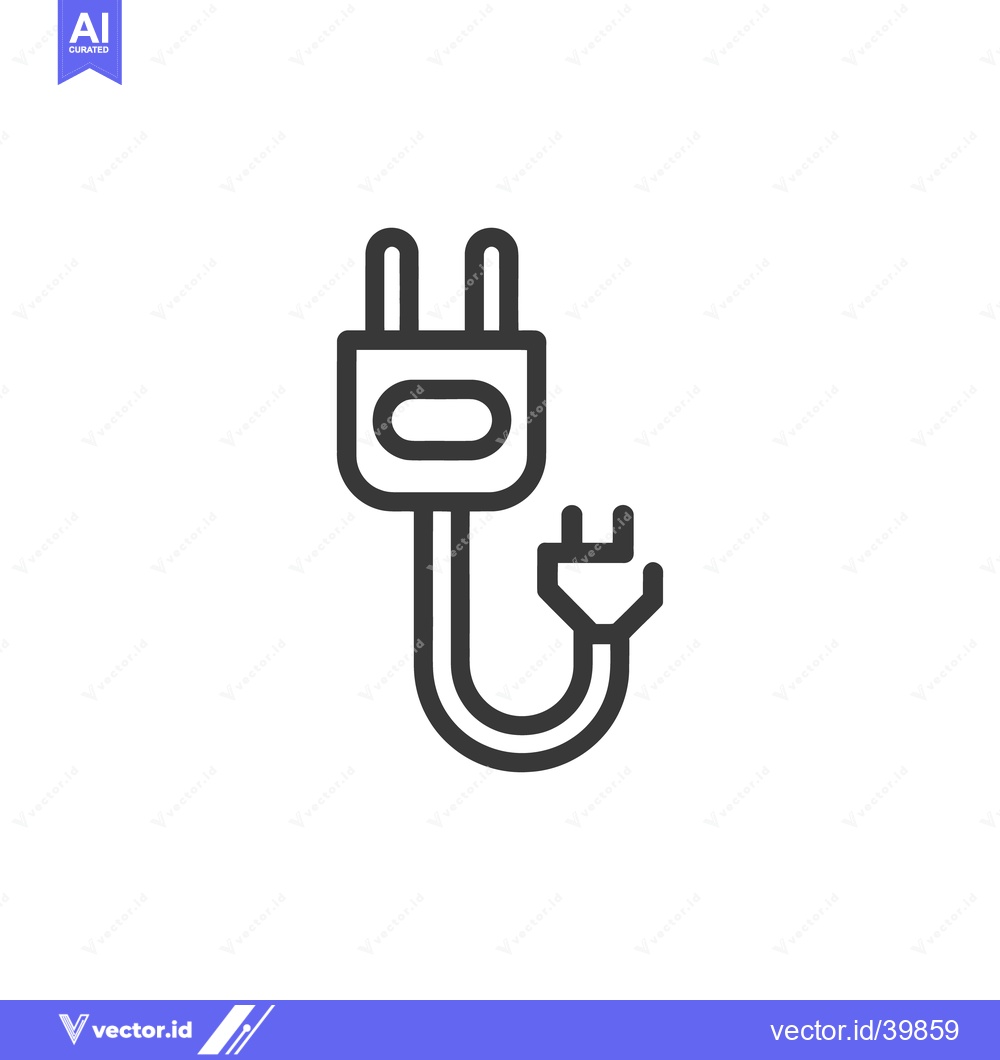 Premium Vector of Electric Plug Icon: Minimalist Design for Power Connectivity