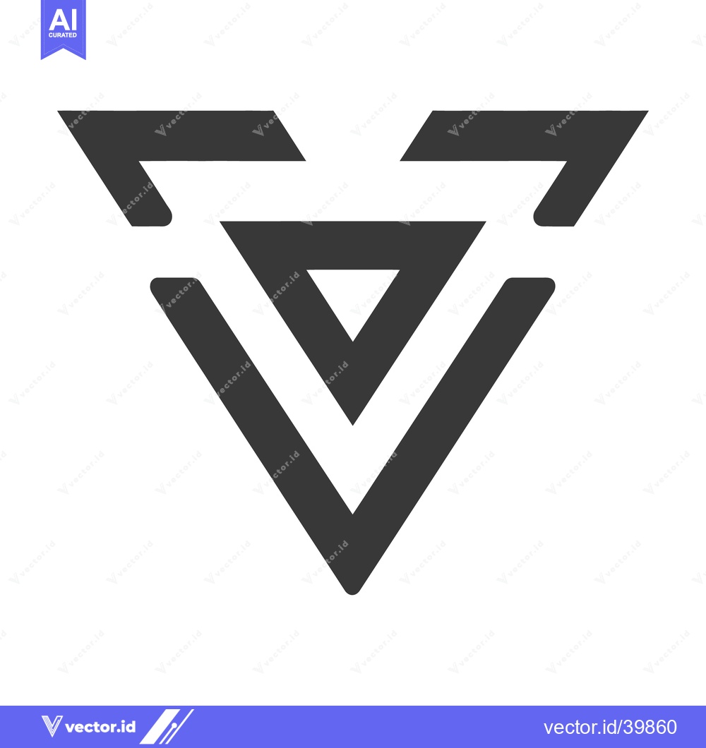 Premium Vector dari Geometric Triangle Logo: Abstract Minimalist Design in Dark Gray on Wh