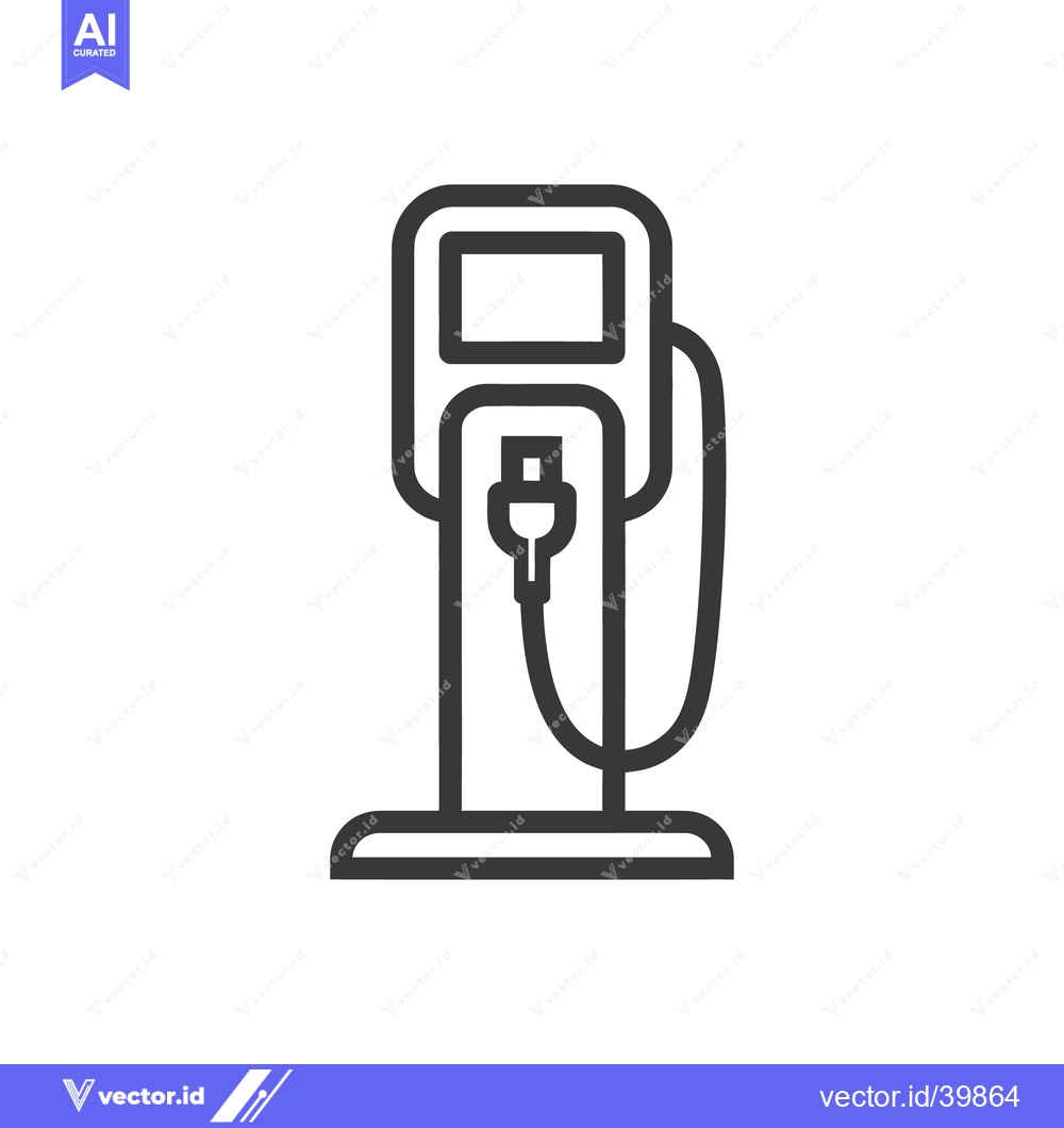 Premium Vector dari Electric Vehicle Charging Station Icon, Modern Outline Style, Sustaina