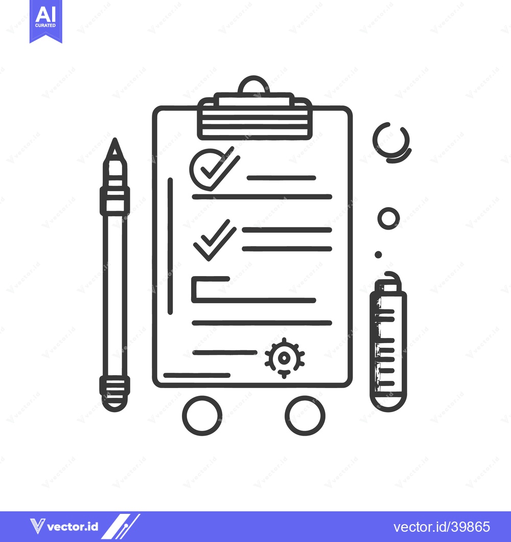 Premium Vector dari A checklist on a clipboard with pen and other elements