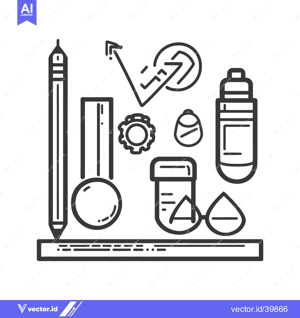 Premium Vector dari Simple graphic arrangement featuring various objects with different sh