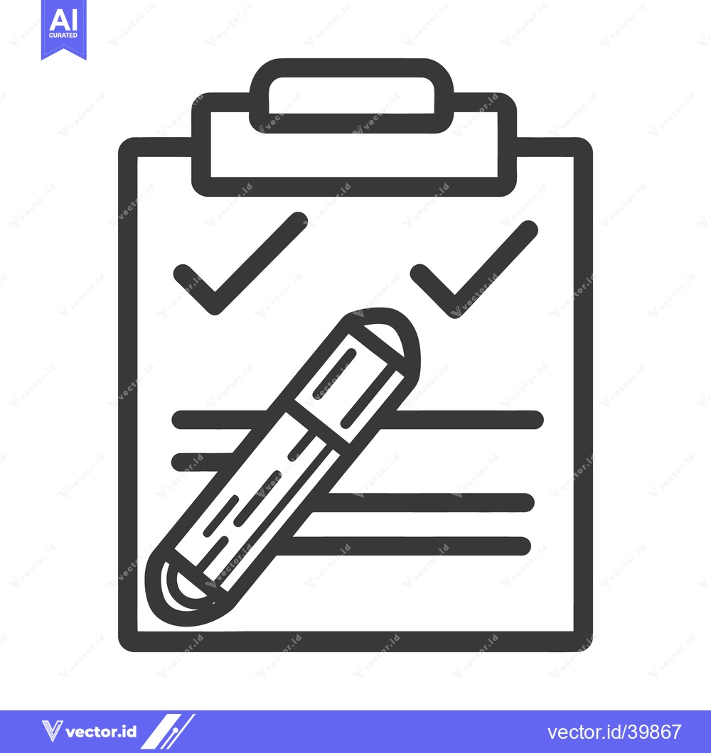 Premium Vector dari A clipboard with checks and a pen for completing tasks