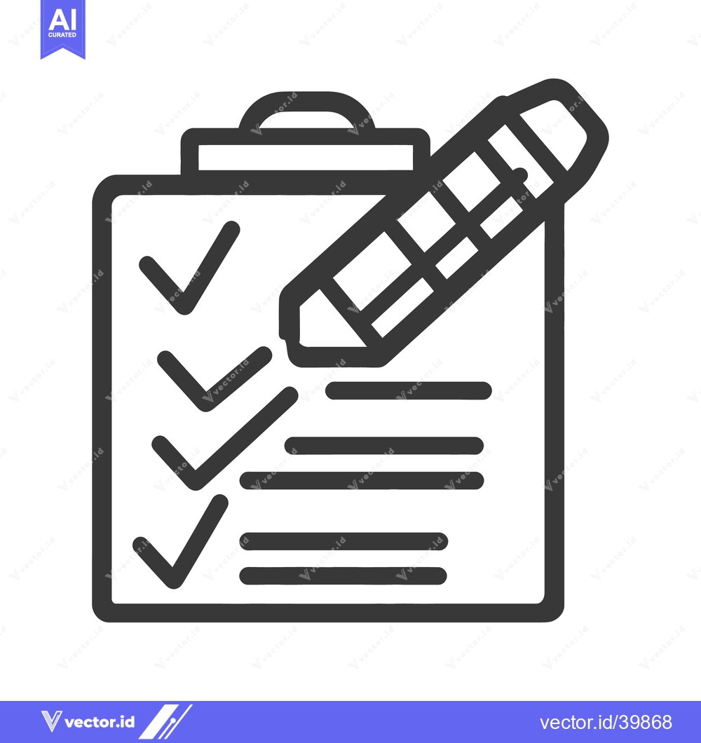 Premium Vector of A clipboard with checkboxes and a pencil writing on the paper