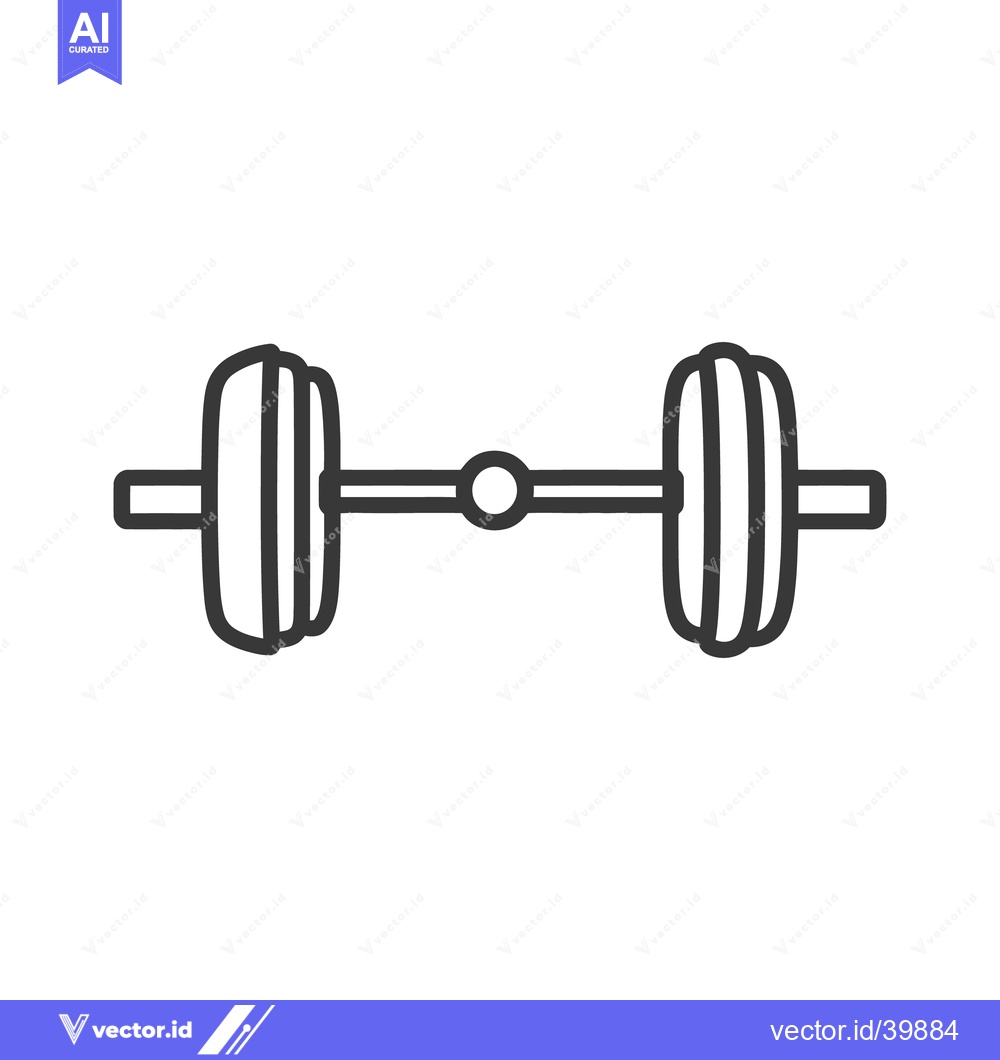 Premium Vector dari Simple drawing of a barbell used for weightlifting exercise training