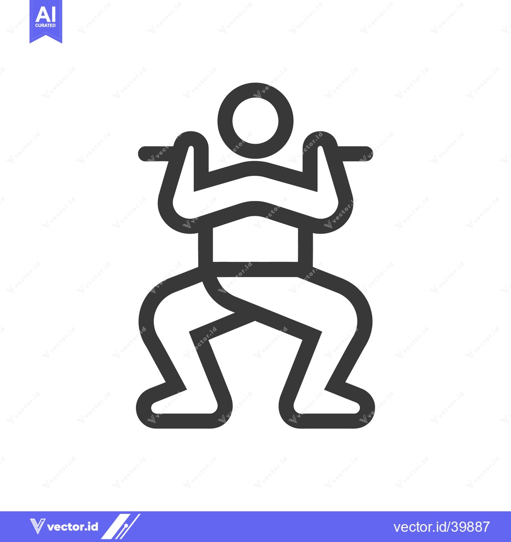 Premium Vector of A simplified illustration of someone doing a barbell squat exercise