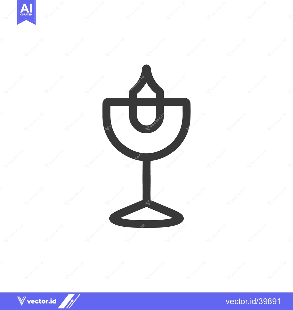 Premium Vector of A simple dark line drawing of a lit chalice