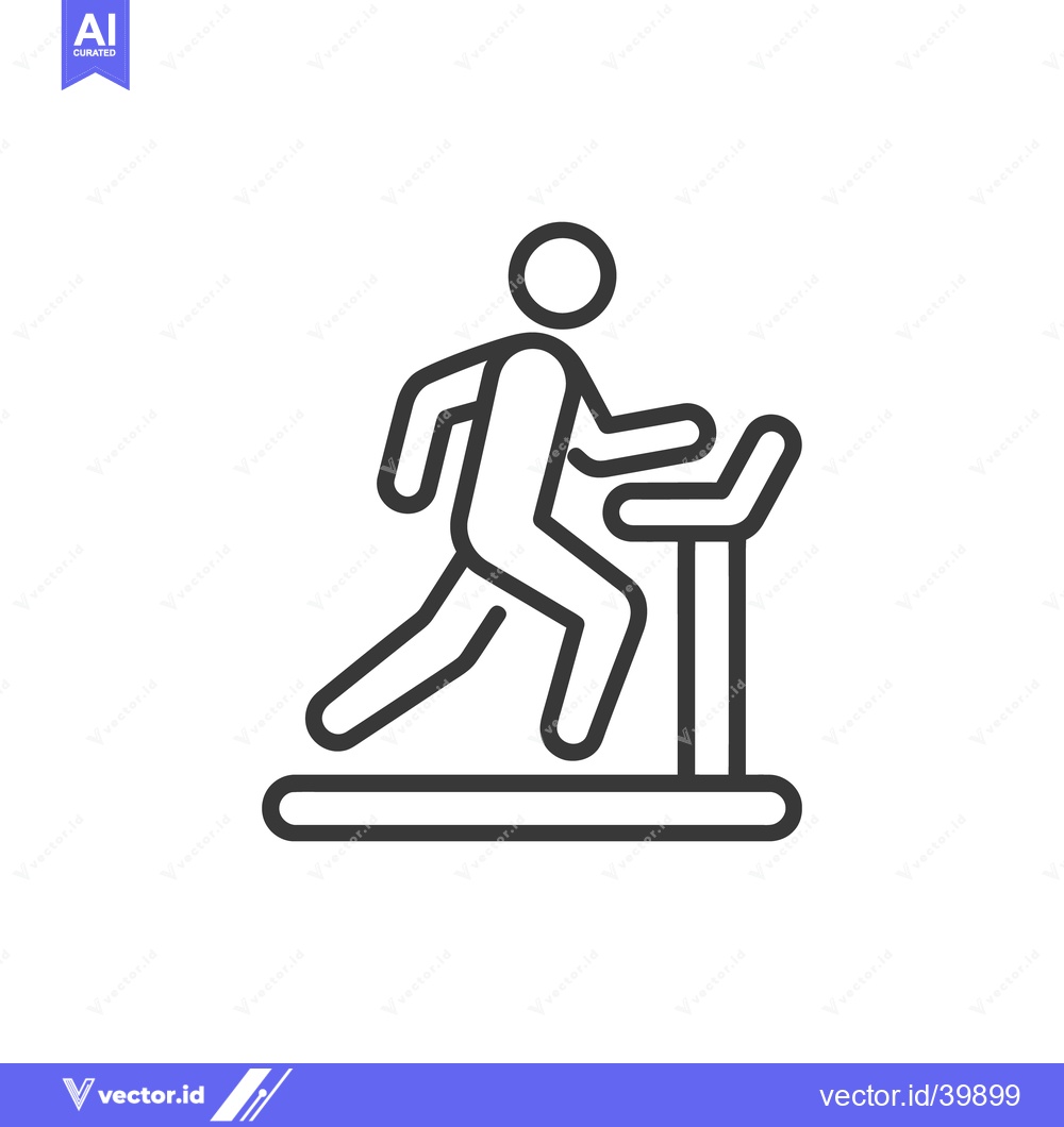 Premium Vector dari Treadmill Workout Icon: Minimalist Line Art for Fitness