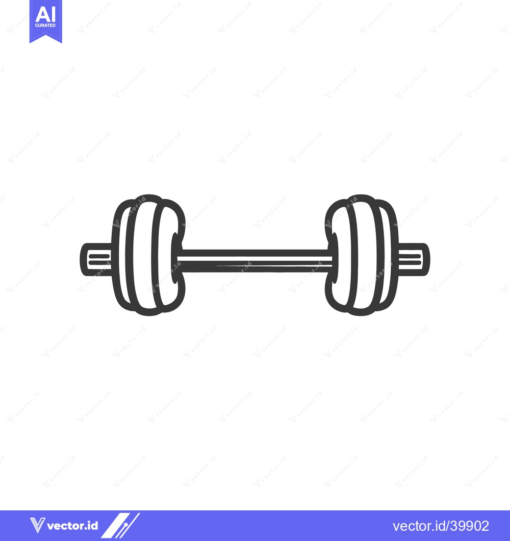 Premium Vector of A simplistic black and white illustration of a barbell for exercise