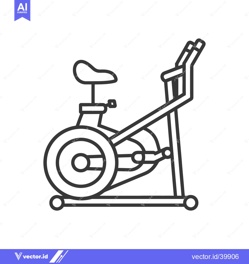 Premium Vector of An indoor exercise stationary bicycle depicted using thick black lines