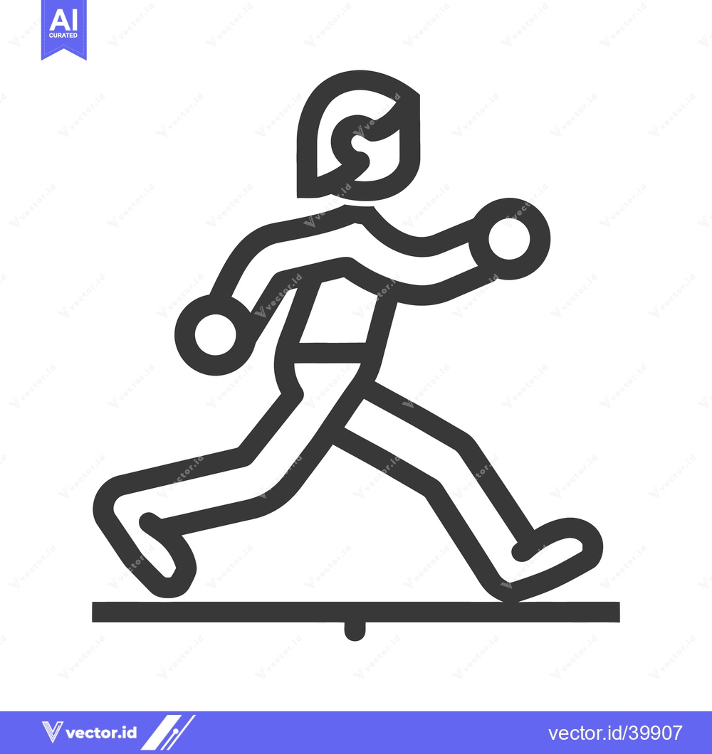 Premium Vector of A simple outline drawing of a person running quickly forward