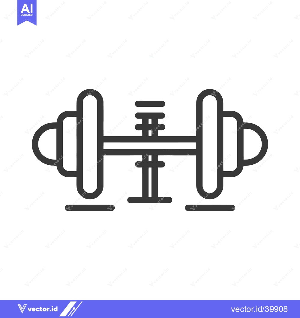 Premium Vector of A simple black and white illustration of a weight lifting barbell