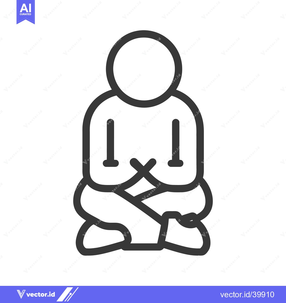 Premium Vector dari Simple depiction of a seated person in a meditative pose