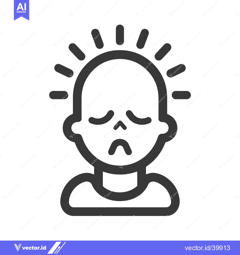 Premium Vector dari A person experiencing a headache represented by a line drawing