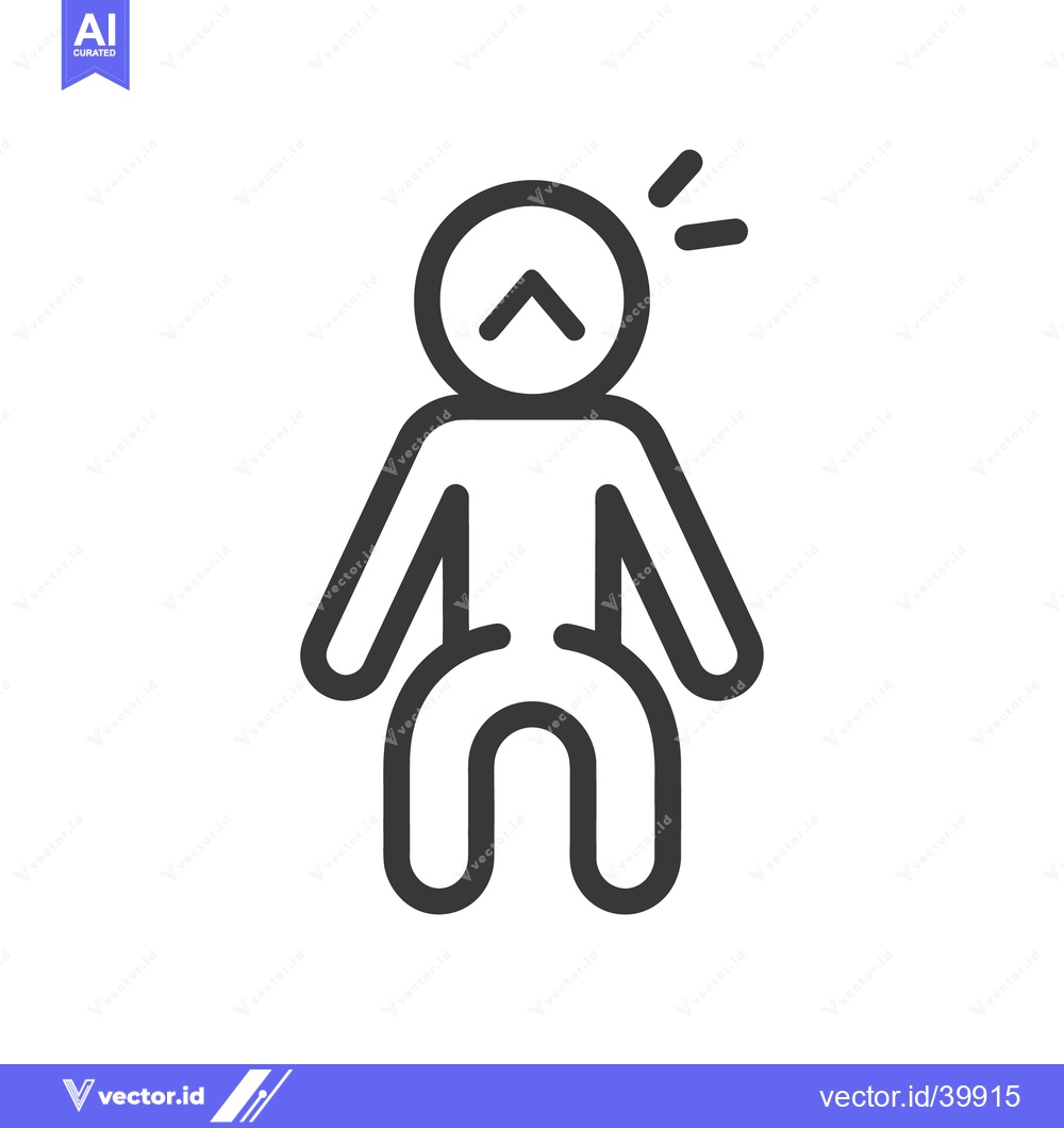 Premium Vector dari A simple line drawing depicts a figure with a headache