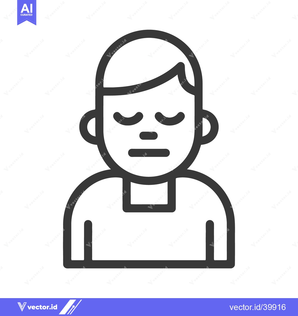 Premium Vector dari A simple black line art illustration of a calm person