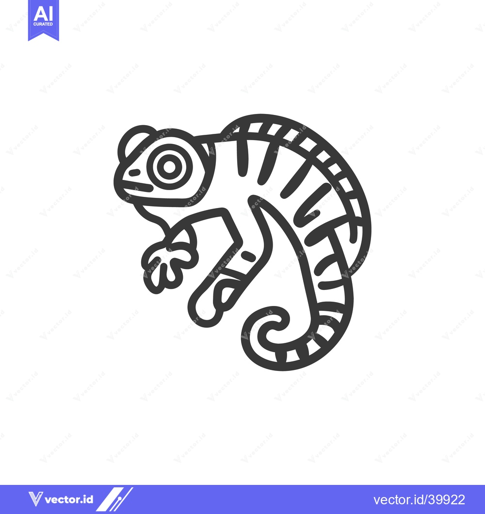 Premium Vector dari An illustration of a stylized chameleon reptile icon on a white backgr