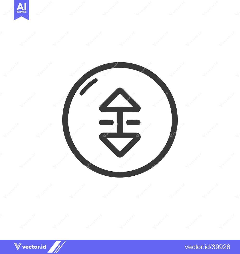 Premium Vector dari Up and Down Arrow Icon in Circle, Minimalist Design, Vector Illustrati