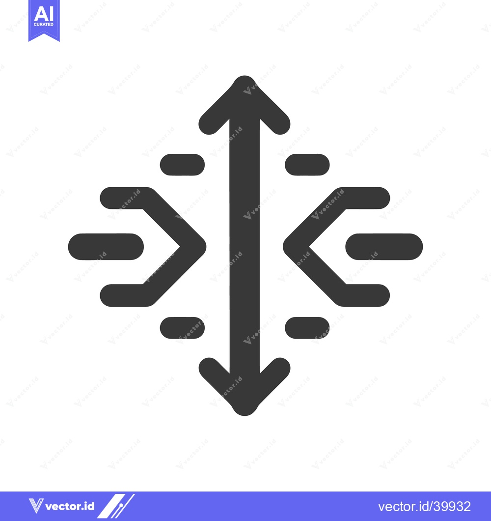 Premium Vector dari Diverging and Converging Arrows Icon, Symmetric Directional Symbol, Gr