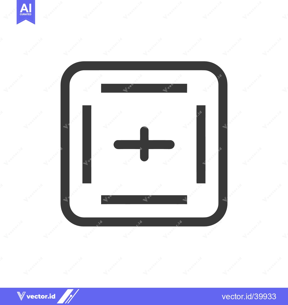 Premium Vector dari Simple Plus Sign in Rounded Square Frame, Minimalist Design