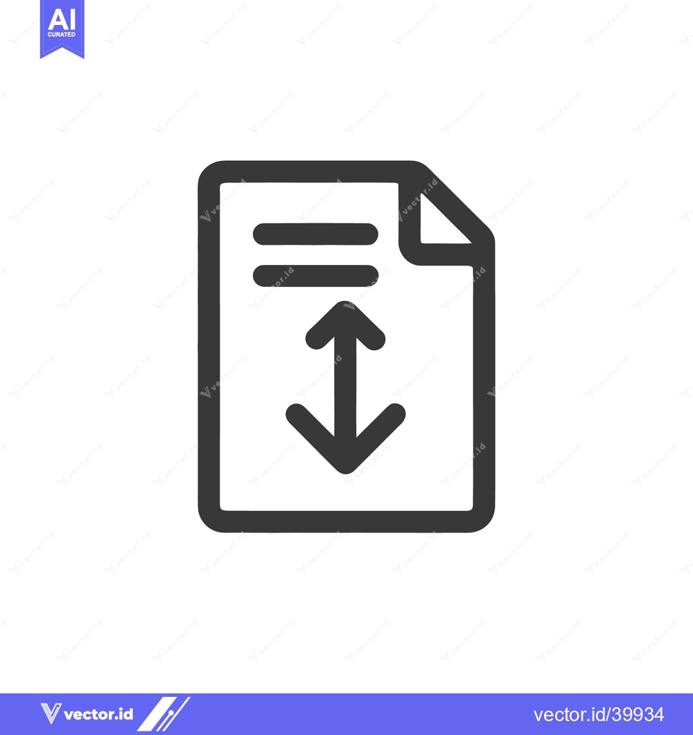 Premium Vector dari File Transfer Icon: Document with Arrows for Upload and Download