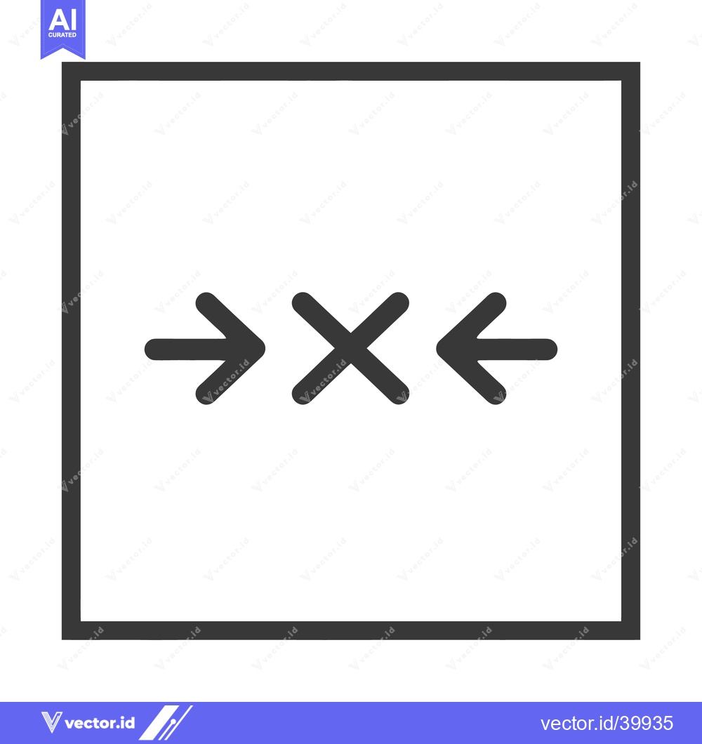 Premium Vector of Converging Arrows in Square Frame: Conflict, Opposition, or Compressio