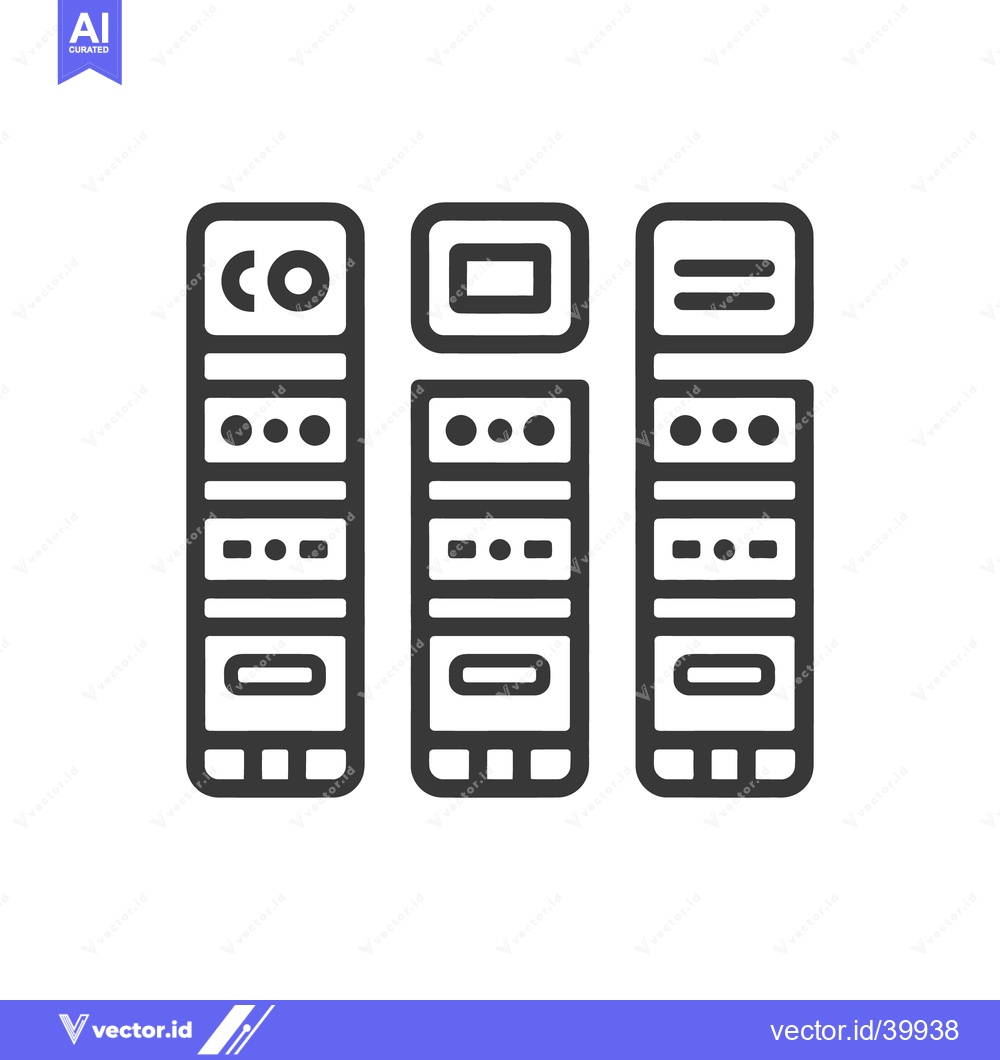 Premium Vector dari Minimalist Server Rack Icon: Data Storage and Network Infrastructure S