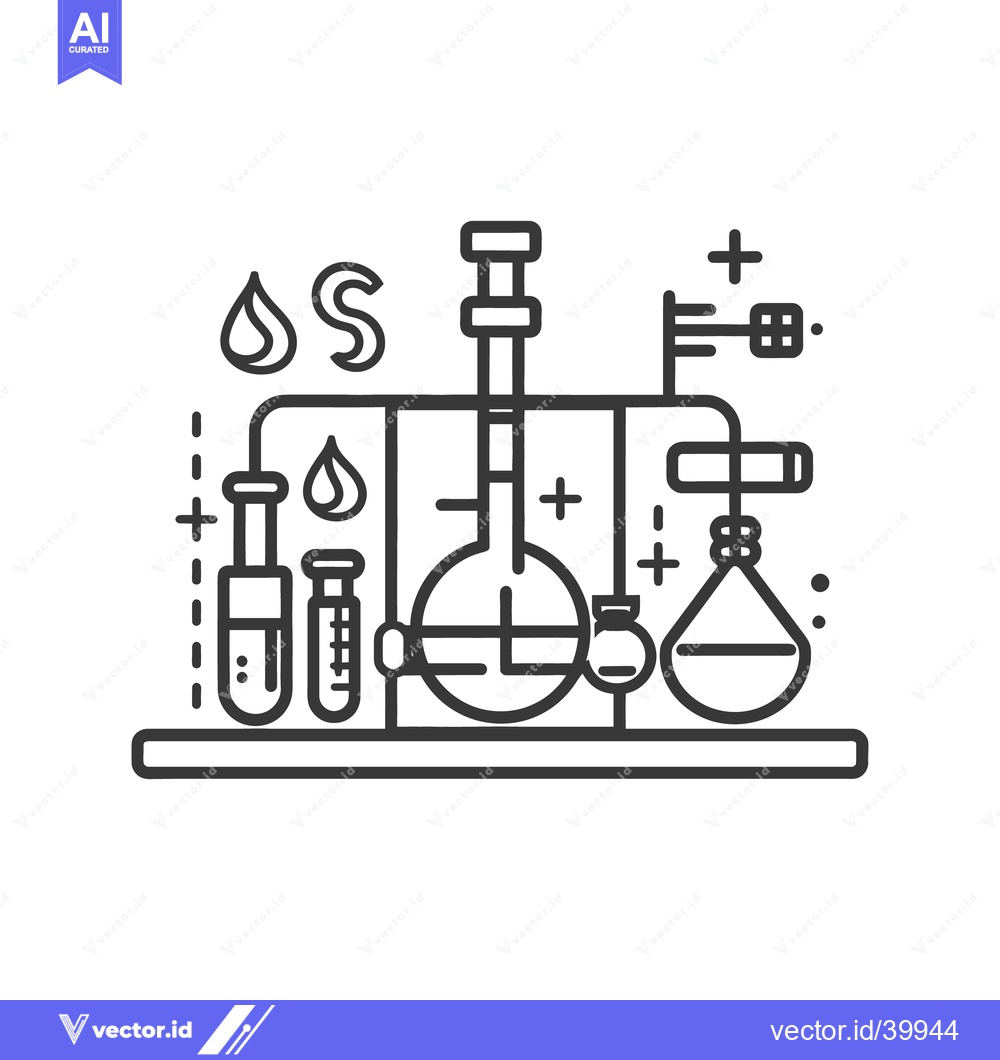 Premium Vector of Illustration depicting various science laboratory equipment and appara