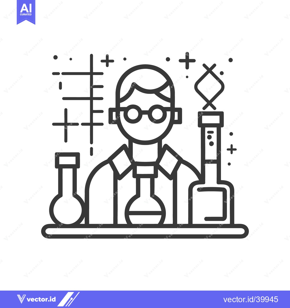 Premium Vector dari A scientist conducting experiments with laboratory glassware and equip