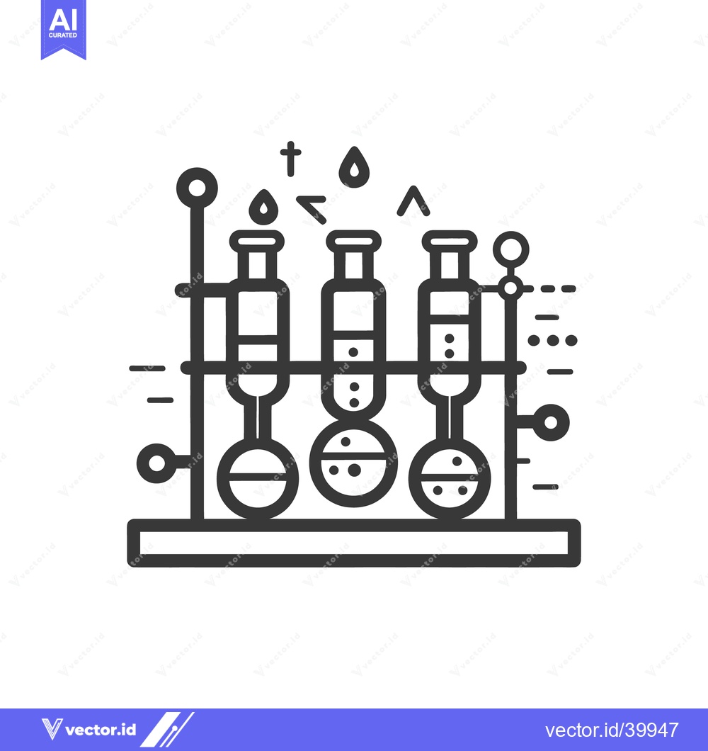 Premium Vector dari Three beakers within a rack depicting scientific experimentation