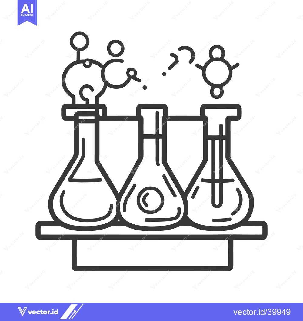 Premium Vector dari A simple illustration depicts scientific laboratory glassware experime