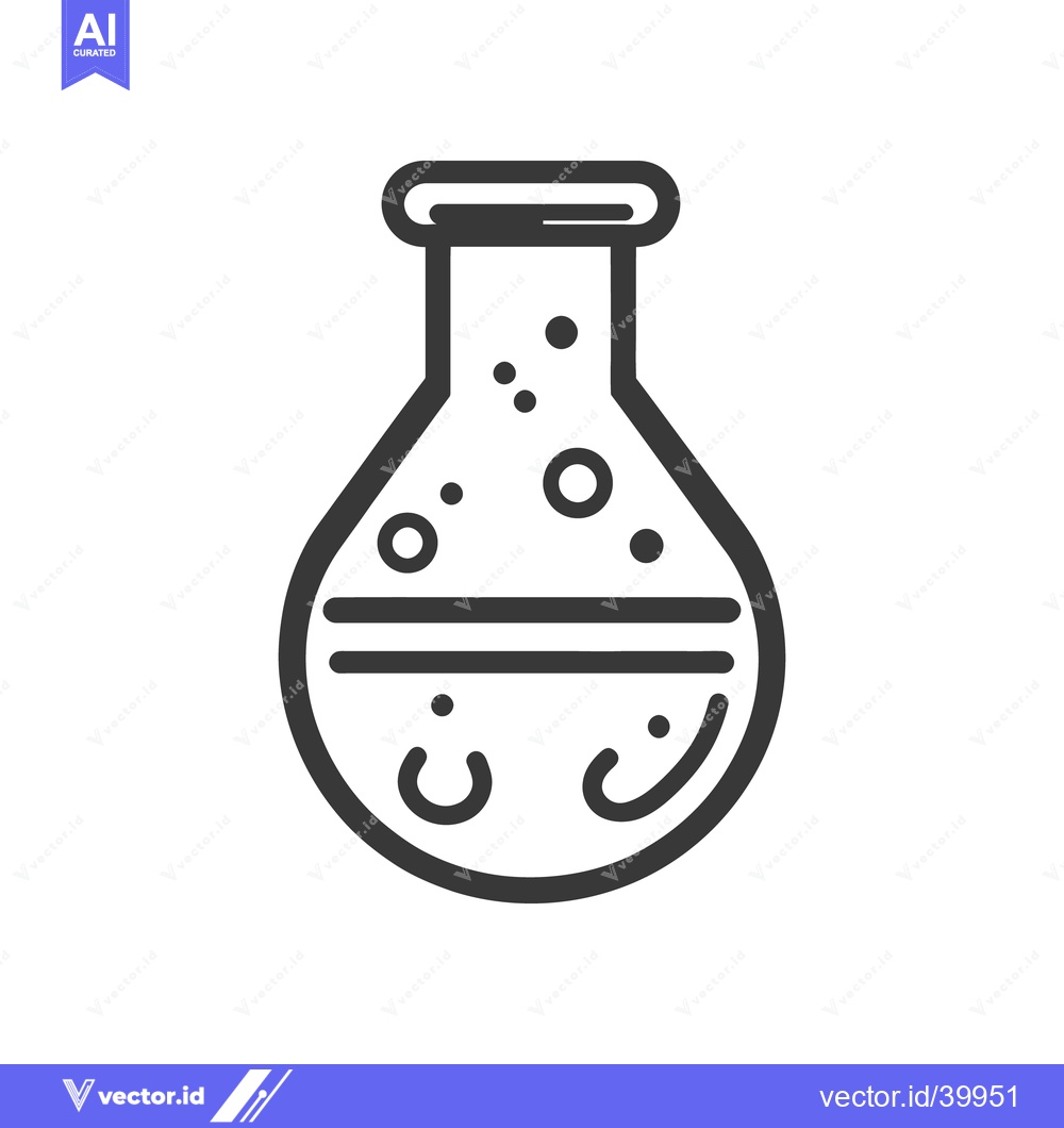 Premium Vector dari A Simple Vector Graphic Showing a Flask with Bubbles