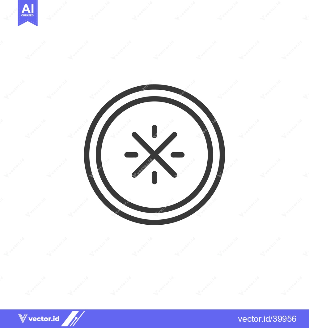 Premium Vector dari Minimalist Compass Rose Icon: Circular Navigation Symbol in Black and