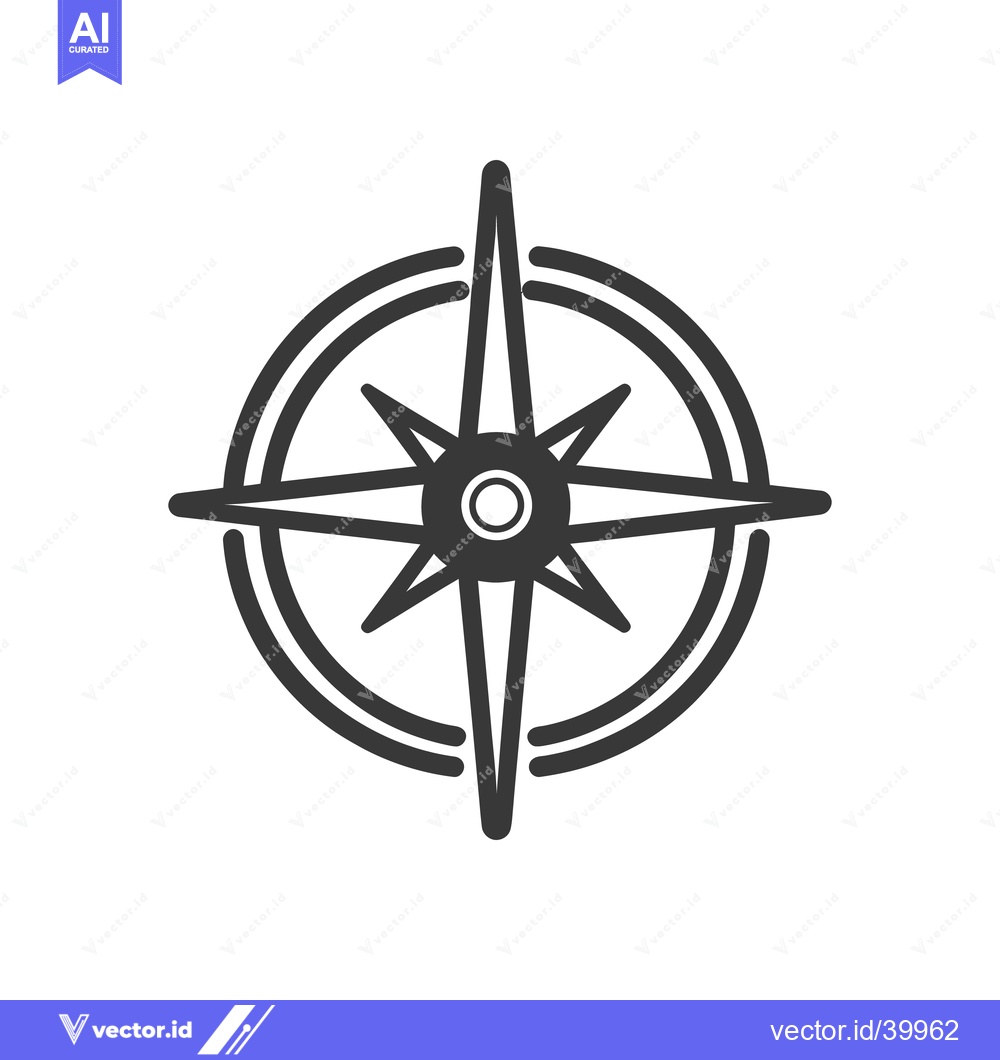 Premium Vector of A simple black and white illustration of a compass symbol